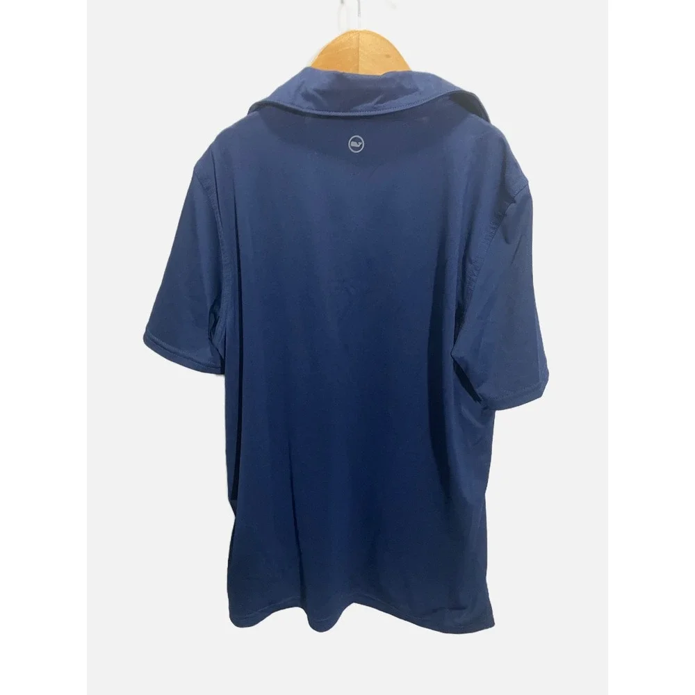 Vineyard Vines Polo Shirt Boys Large 16 Navy Blue Sankaty Performance Preppy Gol